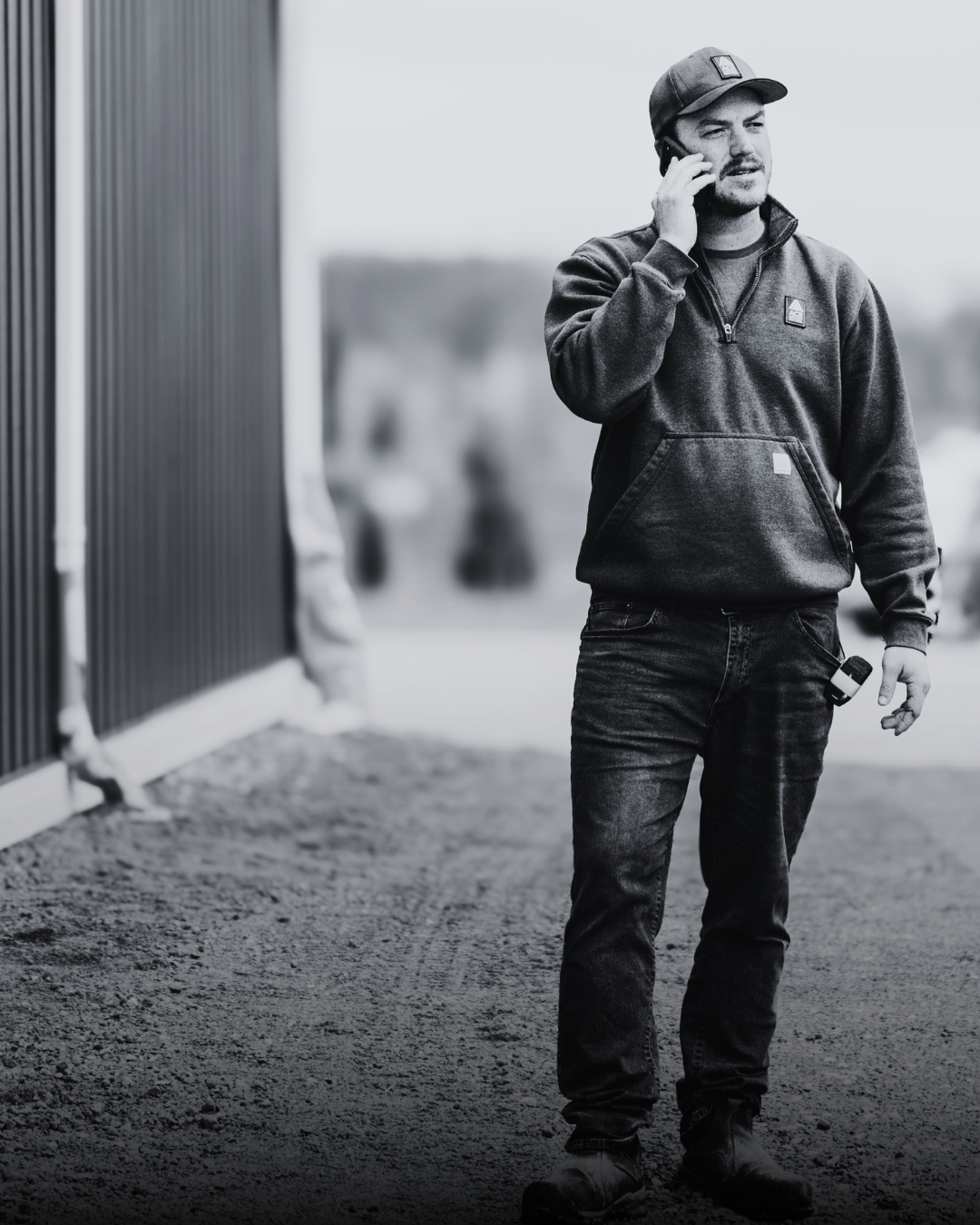 Owner of Ace asphalt chip seal on the phone talking to a client